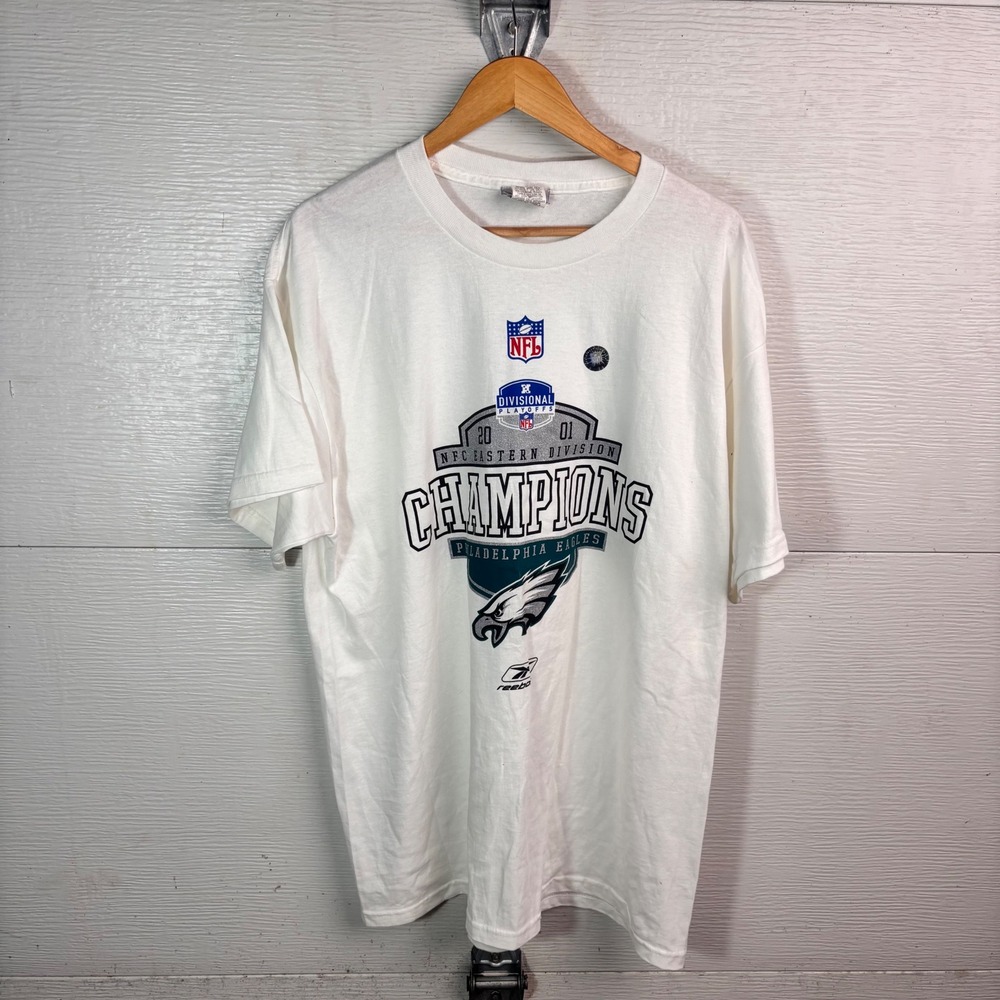 Vintage Eagles Reebok 2001 NFC East Champions Deadstock T Shirt Large